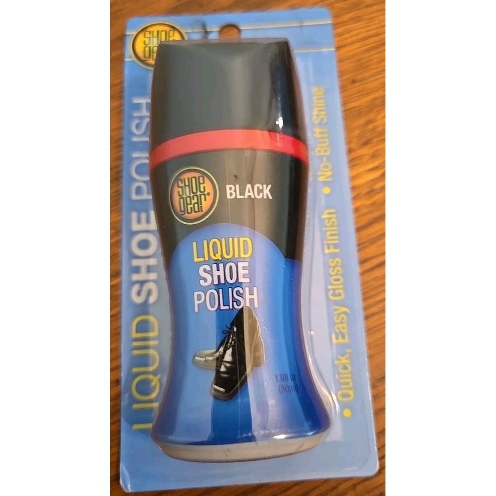 Shoe Gear Liquid Polish Black 1.68 Oz NIP Gloss Finish Shine
